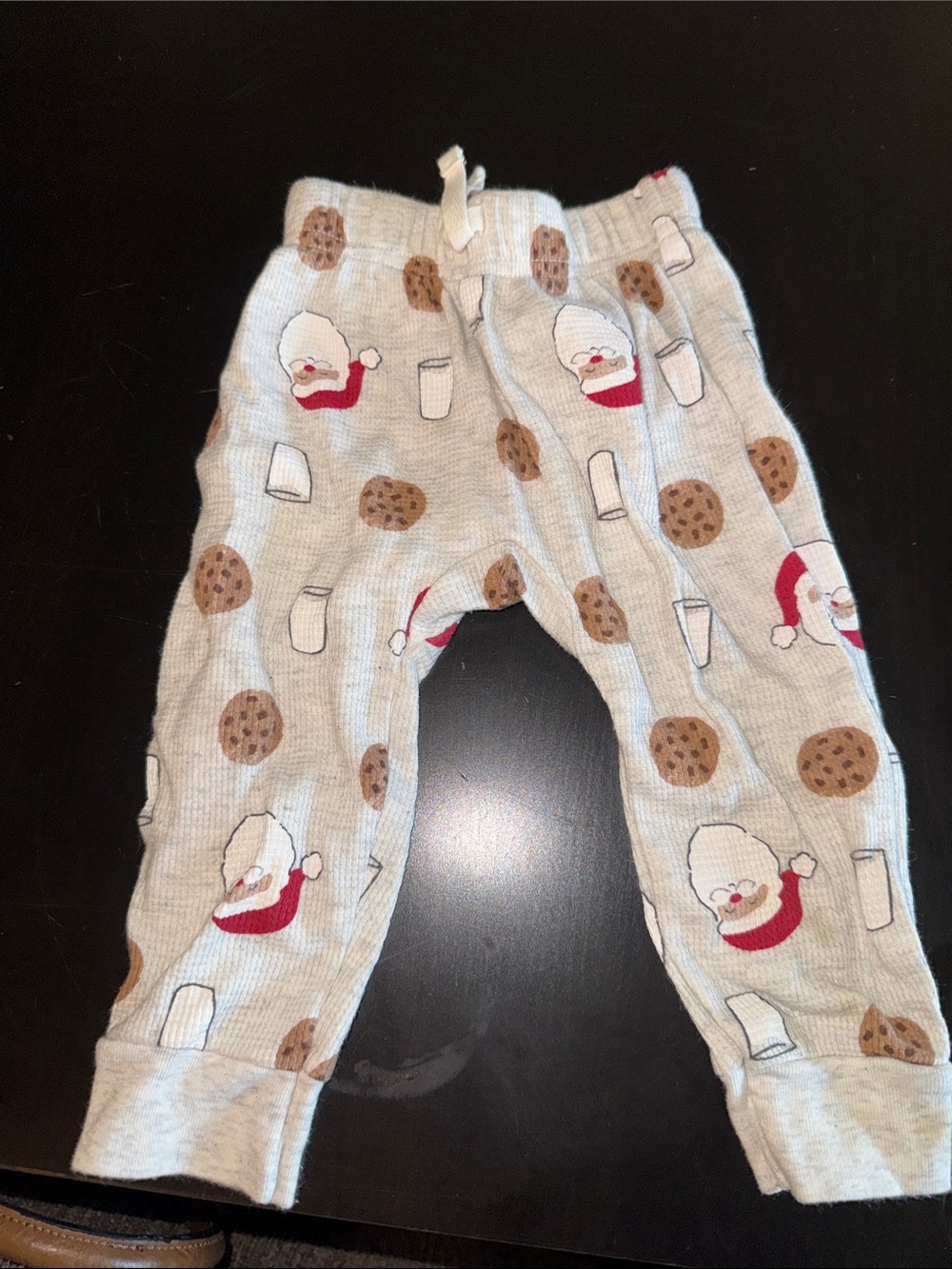 Carter's Light Gray Santa, Cookie & Milk Print Pajama Pants